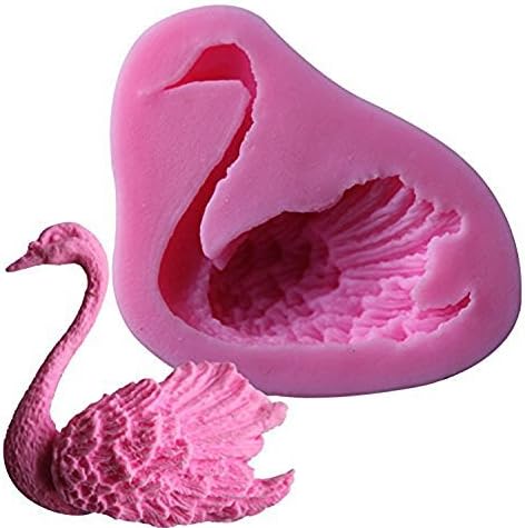 Witkey Grace Elegant Swan Shaped Silicone Decorating Craft Mold for Cake Cupcake Fondant Chocolate Jello Candy Biscuit and Soap Mold