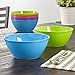 Fresco 6-inch Plastic Bowls for Cereal or Salad | set of 8 in 4 Classic Colors
