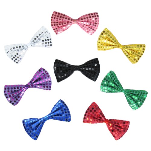 SeasonsTrading Pink Sequin Bow Tie ~ Fun Costume Party Accessory (STC12098)