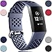 Wepro Band Compatible with Fitbit Charge 4 Bands for Women Men, Compatible with Fitbit Charge 3 Bands, Waterproof Breathable Holes Sport Strap for Charge 4/Charge 3/Charge 3 SE, Small, Large