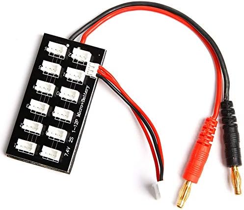 Racingirl NIDICI 2S Parallel Charge Board 7.4V JST-PH2.0 with 4.0mm Banana Plug 2S LiPo Battery Charge Board for Balance Charger Imax B6