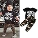 Ec Newborn Baby Boy Letter O Neck T shirt Tops Camouflage Pant Outfits Clothes Set (12Months, Black)