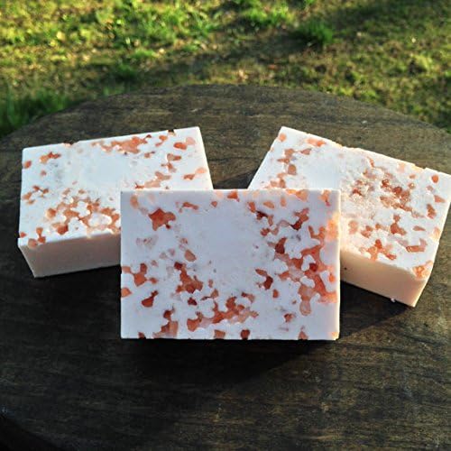 Handmade All Natural Shea Butter Pink Himalayan Salt Grapefruit Scented 4 oz Bar of Soap - Set of 3
