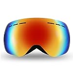 Lixada スキーゴーグル くもり止め 冬のスノースポーツスノーボードゴーグル 通気 防曇 UV保護球面 二重レンズ (#3)