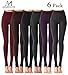 Anmengte Winter Womens 6 Pack Warm Stretchy Elastics Leggings, (Green, Purple, Red, Brown, Navy, Grey), One Size