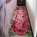 USTIDE Rose Rug Floral Runner Handmade Mat Pink Floral Rug Washable Non-Slip Floor Rugs 23
