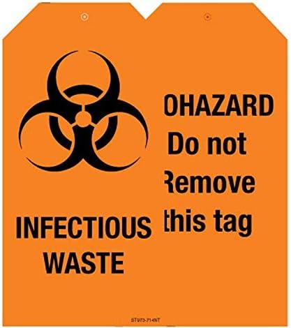 Safety Sign Store ST973-714NT-01 Infectious Waste Material Nt Polystyrene Pack Of 1 74 L X 148 W