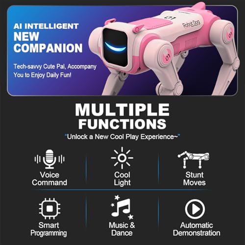 Beauenty Smart Robot Dog for Kids,mart Interactive Pet Toy with Remote Control,9+Actions Voice Commands,Music, Dance,Durable Design for Kids Age 3+