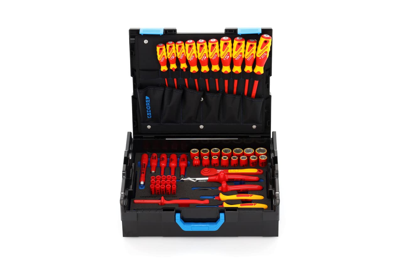 GEDORE 2979063 HYBRID VDE Tool case, 53-pc. set, Complete, Tools for electricians, Plastic case, VDE-insulated, 1100-1094