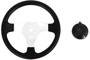 EKDJKK Go-Kart Steering Wheel 300mm Universal Interior Vehicle 3 Spokes Lassic Hardware Accessories Durable For Go Kart Replacement PU Foam ATV with Holes
