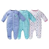 Gerber Onesies Baby Girl Sleep N' Play Sleepers 3 Pack
