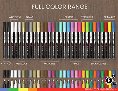 TOOLI-ART Acrylic Paint Markers, 30 Pack Extra Fine 0.7mm Tip for Rock Painting, Canvas, Ceramics, Glass, Metal, Fabric, Wood Non-Toxic, Water Based, Quick Dry