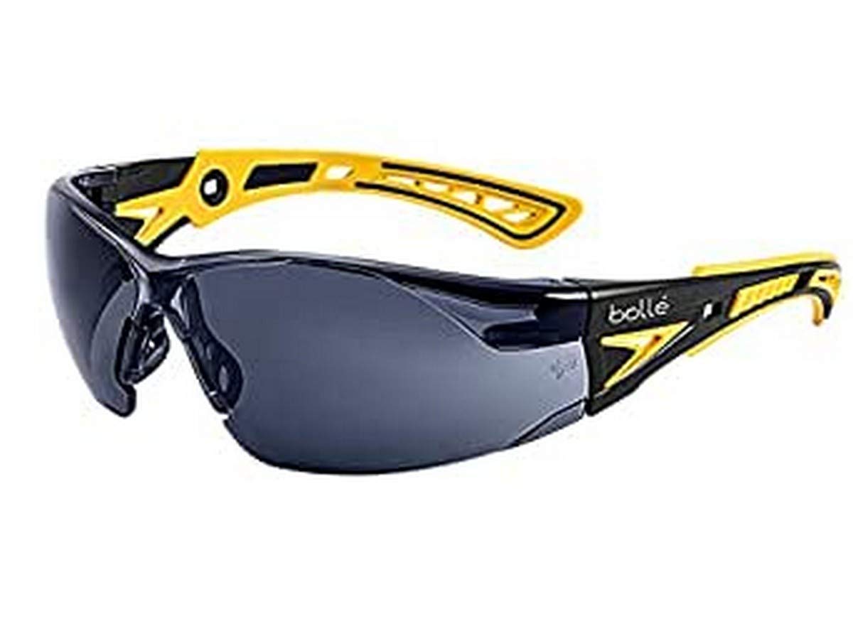 Bolle RUSHPPSFY Platinum Lens Anti-Scratch and Fog, Black/Yellow/Smoke