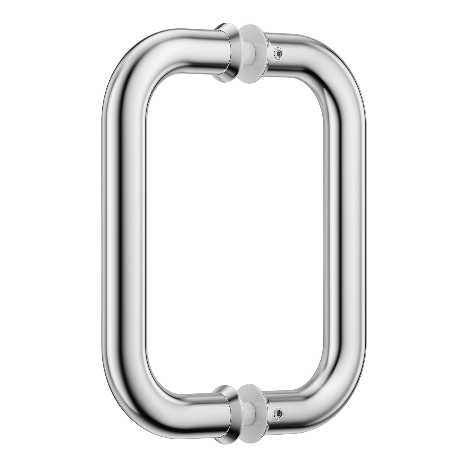 Ranbo C-Shaped 152mm Tubular Back-to-Back Frameless Glass Shower Door Push Pull Handle, Fits 8-12mm(5/16"-1/2") Glass Doors,152mm Mounting Hole Distance,for Shower Door,barn Door,Polished Chrome — image 1