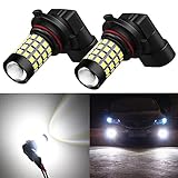 Alla Lighting 2000 Lumens High Power 2835 51-SMD Super Extremely Bright 6000K White 9006 HB4 9006LL LED Bulbs for Fog Light Lamps Replacement
