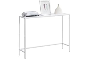 Wimarsbon 38.19 Inches Console Table, Narrow Sofa Table, Modern Entryway Table, Metal Frame, Behind Couch Table, Easy to Assemble, for Hallway, Living Room (White Frame White)