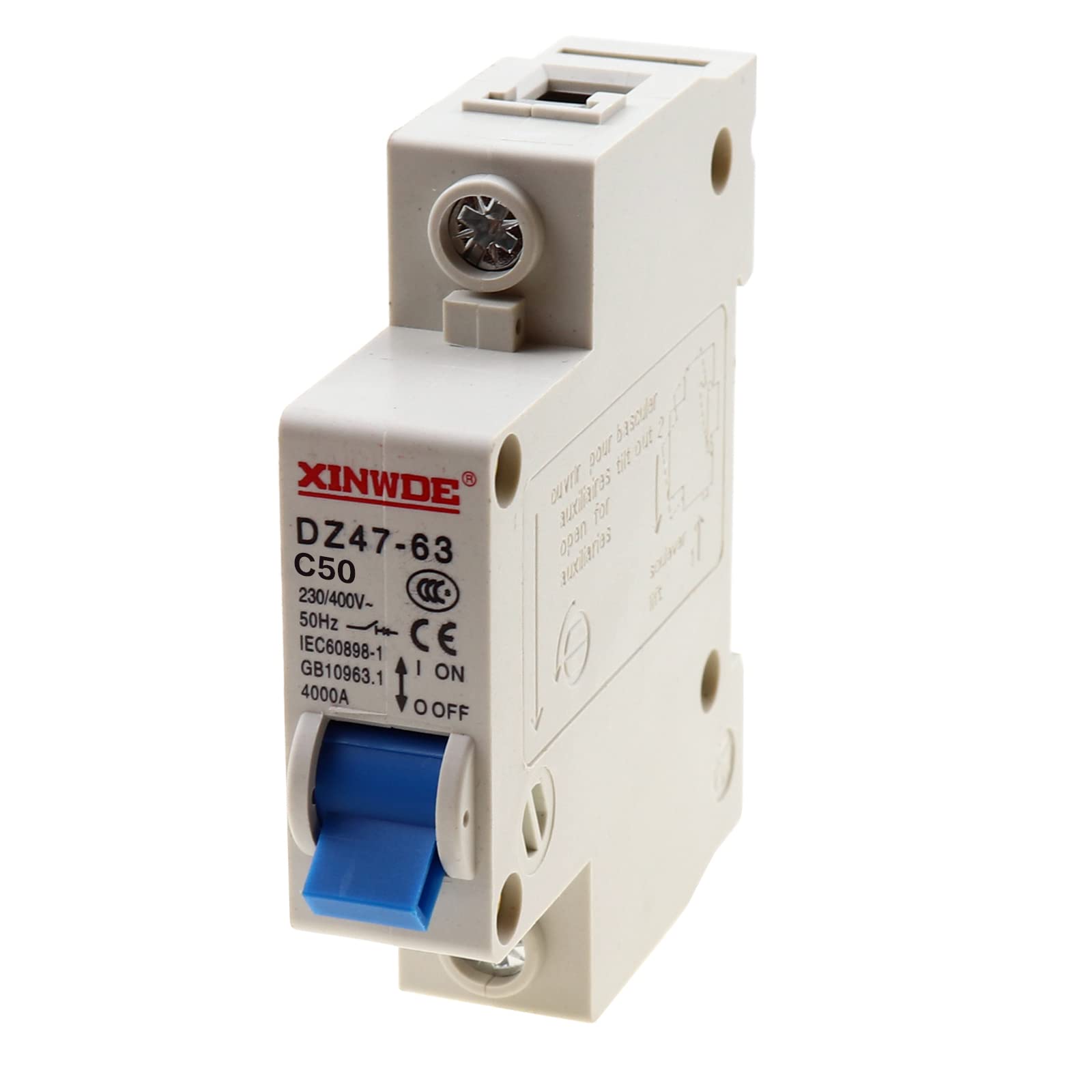 RKURCK 1 Pole 230/400V 50Hz Low-voltage Miniature Circuit Breaker 50A Din Rail Mount DZ47-63 C50