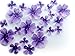 Assorted Purple Wafer Paper Flowers in 3 Different Shapes and Sizes ranging from 1 Inch to 2 inch for Decorating Desserts Pack of 26