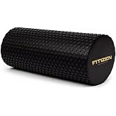 Fitizen Foam Roller for Muscle Massage, Stiff Back Pain Relief, Physical Therapy, Deep Tissue, Exercise Equipment for Home Gym, Stress, Yoga, Pilates for the Fit Citizen (Black, Small 12 x 6 Inches)