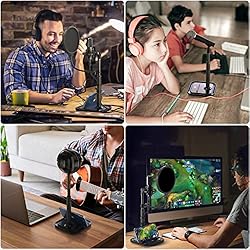 Desktop Microphone Stand with Phone Holder, 2 in 1