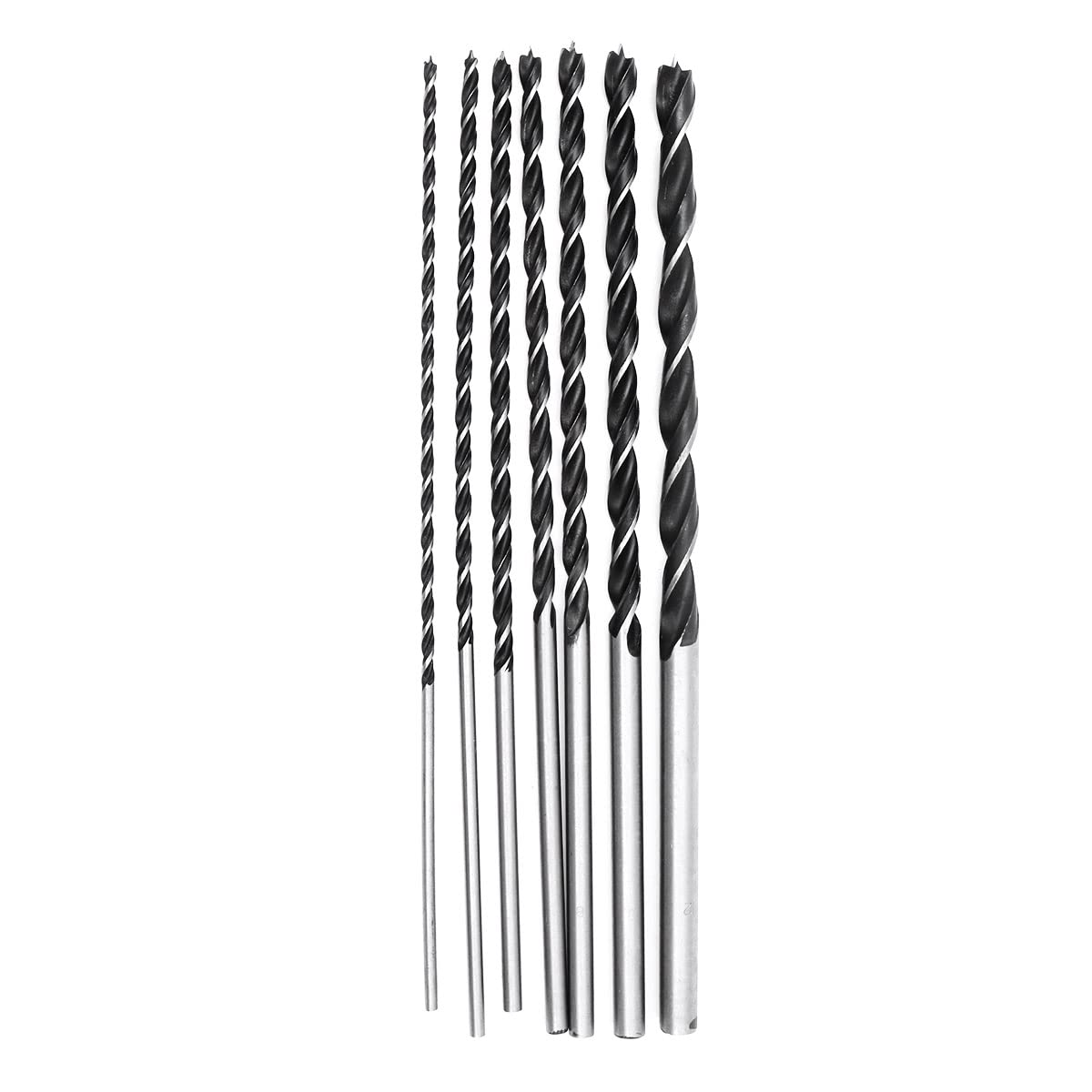 ZONADAH 7pcs in Set 300mm Extra Long Twist Drill Bits, Hardened High Carbon Steel Tools 4-10mm for Wood Hole PVC Plastic Cardboard Cutter Drilling