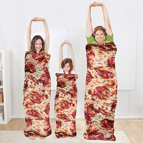 Outivity Burritos Tortillas Blanket, Novelty Giant Human Burritos Wrap Blanket, Soft Comfort Round Gag Pizza Blanket Throw Blanket for Adults - Thumbnail 4