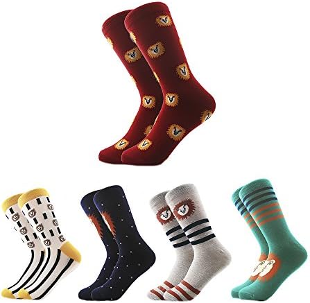 Colored Socks Colorful for men Cotton Funky Funny Patterned Crew socks for men long bed dress comfort cool 5