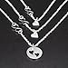 O.RIYA Mother's Day Necklaces Set, Round Design with Heart Pendant (Grey)