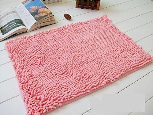 Non Slip Fluffy Bedroom Rug Bath Shaggy Door Carpet Floor Mat (Light Pink)