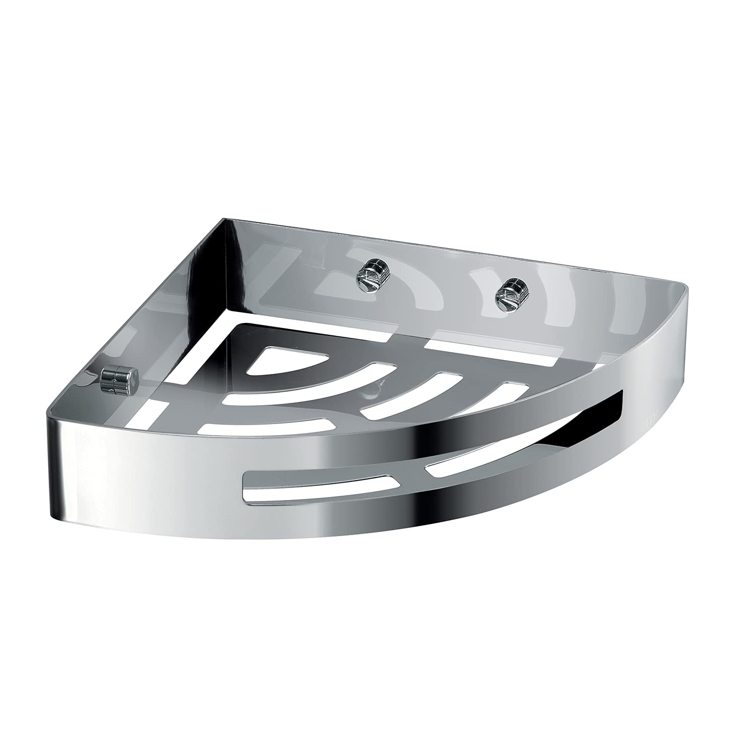 Gedy G-Hanoi 304 Stainless Steel Corner Shower Basket with Chrome Finish, Dimensions 4.5 x 21 x 21 cm and 0.55 kg, Design R&E