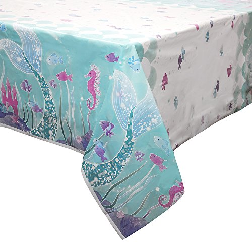 Mermaid Plastic Tablecloth, 84" x 54" Flyers Online