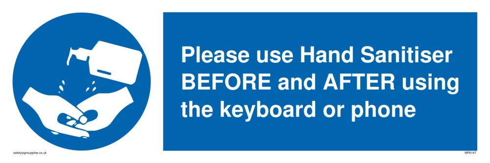 Please use Hand Sanitiser BEFORE and AFTER using the keyboard or phone