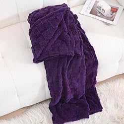 Linecooo Deep Purple Fleece Throw Blanket
