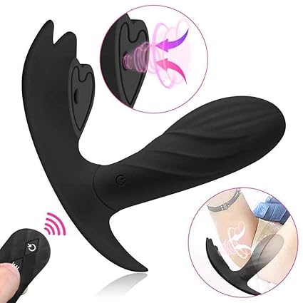 YEVIOR 3 In 1:[Neu Upgrade] Heizung Butterfly Vibratoren für sie mit Kabellos Fernbedienung,Triple Vibratoren(3 Motoren) mit Klitoris, G-punkt und Anusreizarm,Leise (Schwarz)