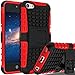 iPod Touch 7 Case,iPod Touch 6 Case,iPod Touch 5 Case, SLMY(TM) Heavy Duty Dual Layer Shockproof Hybrid Rugged Cover Case with Built-in Kickstand for Apple iPod Touch 5 / 6 / 7 Red