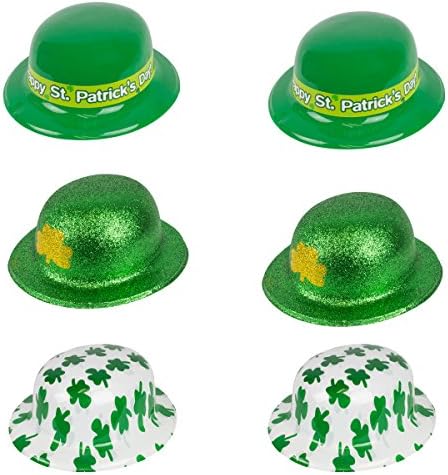 St Patrick's Day Assorted Styles Shamrock Hats - Great for Party Favors, Novelty Wear, Parties, St. Patrick's Day Events - 6 Pack