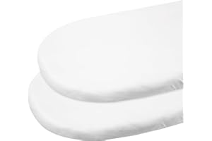 Gllquen Baby Bassinet Sheets 2 Pack, 100% Organic Cotton Bassinet Fitted Sheets for Girls Boys, Soft & Breathable Unisex Baby