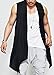 COOFANDY Men's Ruffle Shawl Collar Cardigan Lightweight Mesh Fishnet Long Length Drape Cape