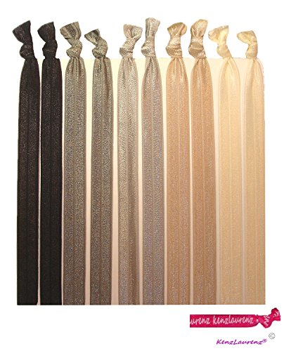 10 Elastic HEADBANDS Black Ombre (Available in LOTS of COLORS) No crease Knotted HEADBAND or hair ties by Kenz Laurenz (Black Ombre)