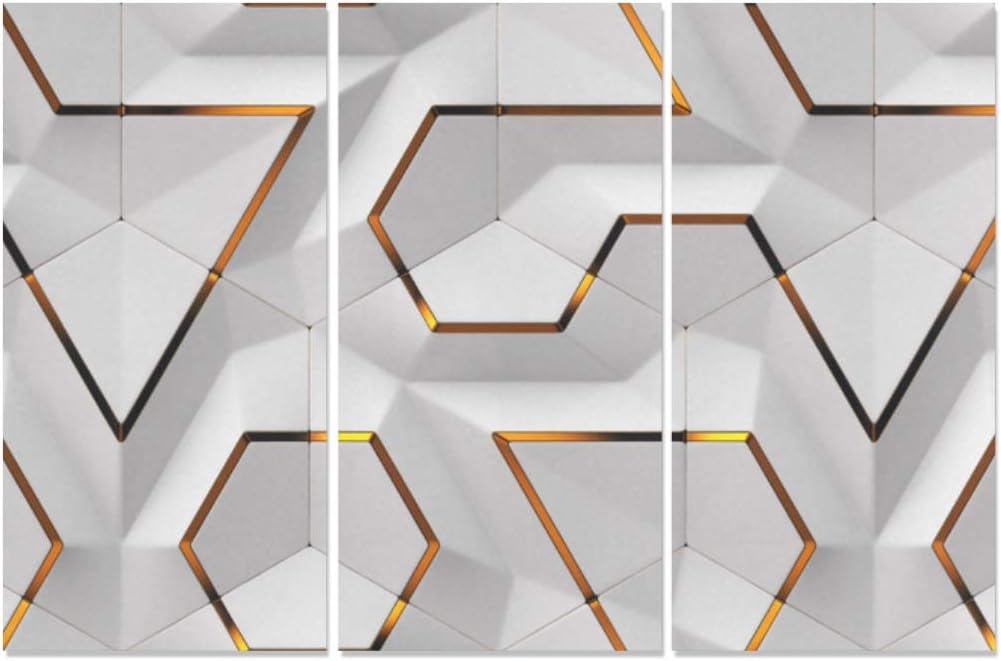 Amazon Com Ryuifi 3 Panel Wall Art Canvas 3d White Panels Red Gold Decor Canvas Photo Print Bedroom Wall Art Decor House Wall Paint For Home Living Room Bedroom Bathroom Wall Decor Posters