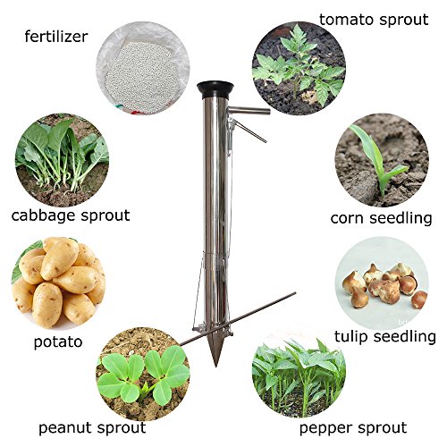iLOT Long Handled Bulb Planter Tools and Vegetable Seedling Transplanter Single handle and two handles are sent randomly