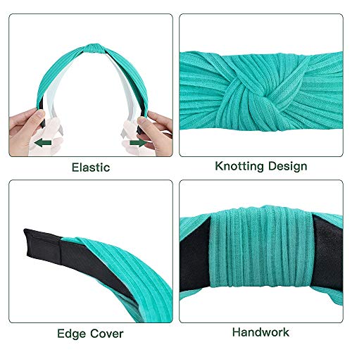 10 PCs Hingwah Wide Headbands Cotton and Chiffon Hair Band, Yoga Top Knot Headwrap Turban Hair Hoop - Fashion Floral Elastic Hair Accessories for Women Girls
