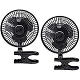 Comfort Zone CZ6C 6-Inch 2-Speed Clip-On Fan (Black, 2 Fans)