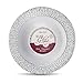 [32 Count - 5 Oz Bowls] Laura Stein Designer Tableware Premium Heavyweight Plastic White Dessert Bowl With Silver Designed Border, Party & Wedding Plate Glitz Series Disposable Dishes
