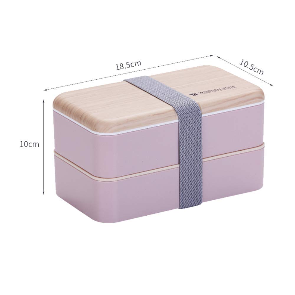 RQWY Caja de almuerzo2 Layer Lunch Microondas Horno de madera ...