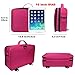 Goldwheat 3-tiers Cosmetic Train Case Professional Artist Makeup Train Case with Shoulder Strap, Pink
