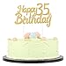 LXZS-BH Gold Glitter Happy Birthday Cake Topper,Party Cake Decoration Supplies (35th)