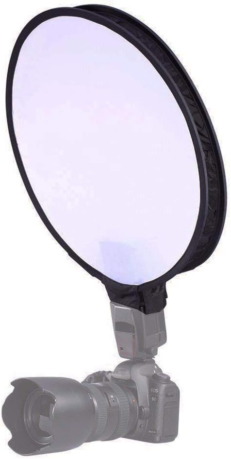EXMAX® 11.8inches/30cm Collapsible Round Softbox Diffuser for Canon Flash Nikon Speedlight