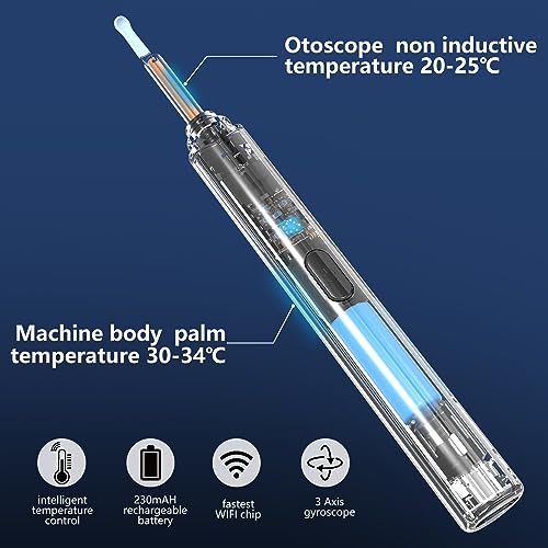 VITCOCO Ear Wax Removal Tool,1920P HD Ear Cleaner with 6 LED Lights and 8 Ear Spoons, Ear Wax Removal with Camera, Ear Cleaning Kit Compatible for iPhone, iPad, Android