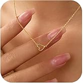 AIBELOPY 925 Sterling Silver Heart Necklaces for Women Dainty 14k Gold Plated Hollow Love Heart Pendant Necklace Mother Daughter Friendship Necklaces Valentines Jewelry Birthday Mothers Day Gifts